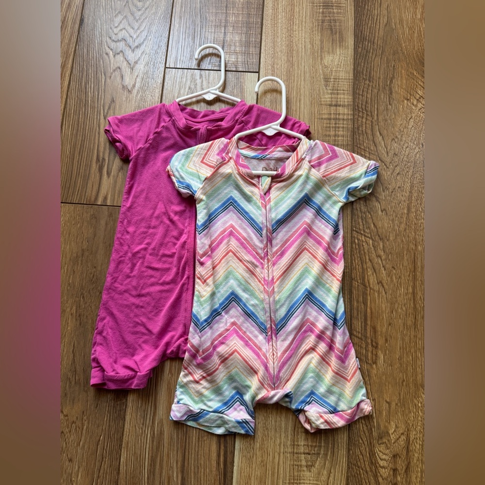 Little Sleepies (lot of 2 shorty rompers) 6-12 months